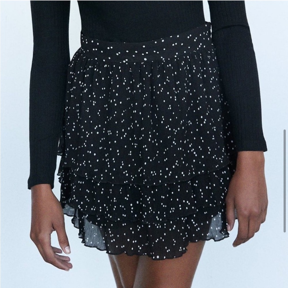 Zara Black and White Polka Dot Skort - Picture 7 of 15